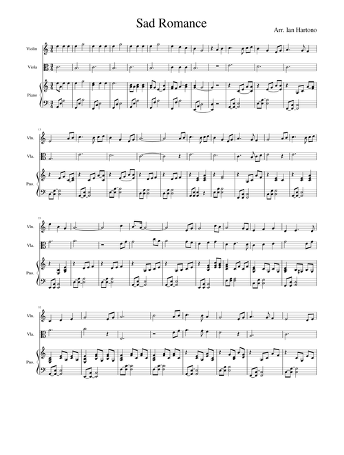 Sad Romance piano violin y viola