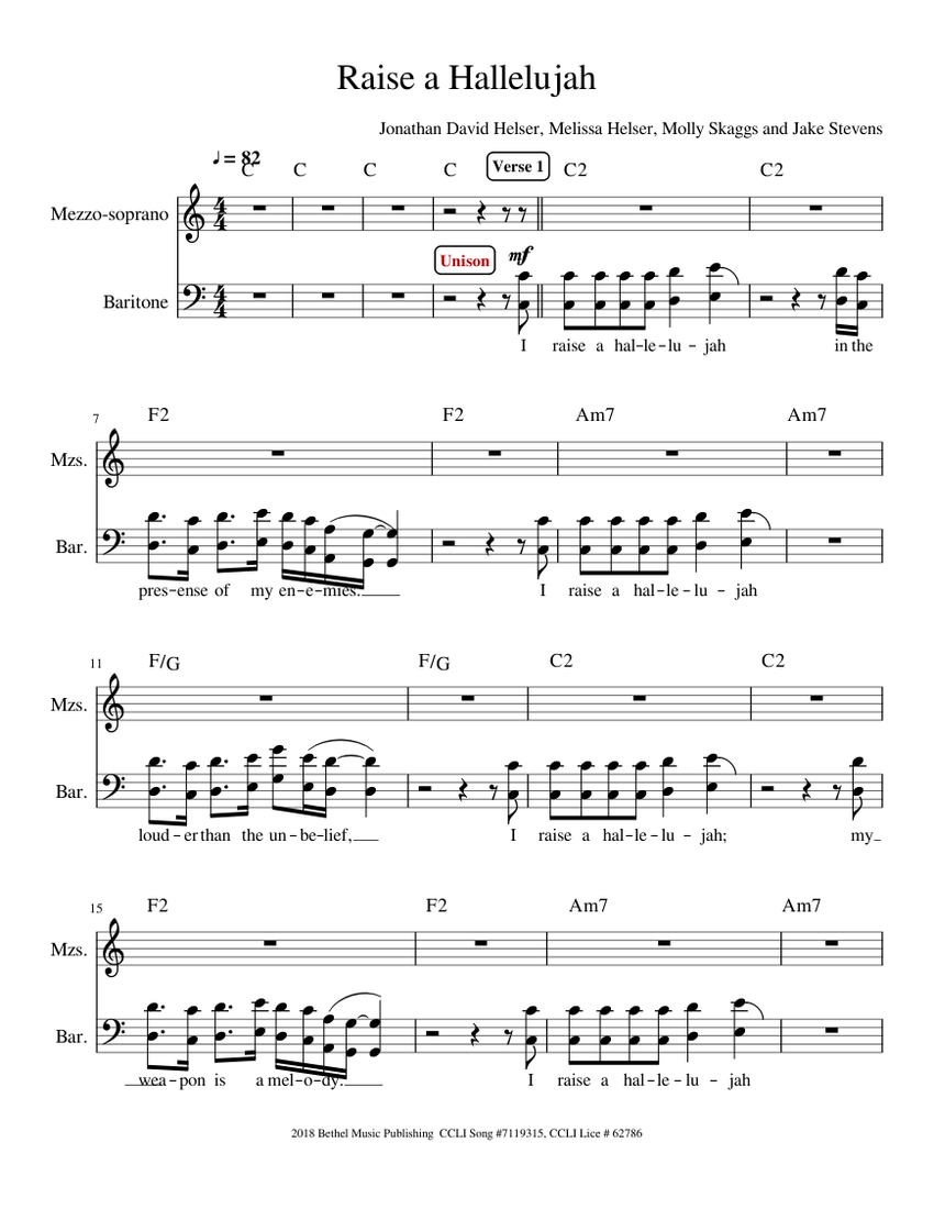 Raise a Hallelujah piano tutorial