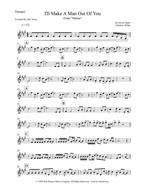 I'll Make A Man Out Of You (Arr. Alex Souza) - David Zippel, Matthew Wilder (Trumpet Solo)