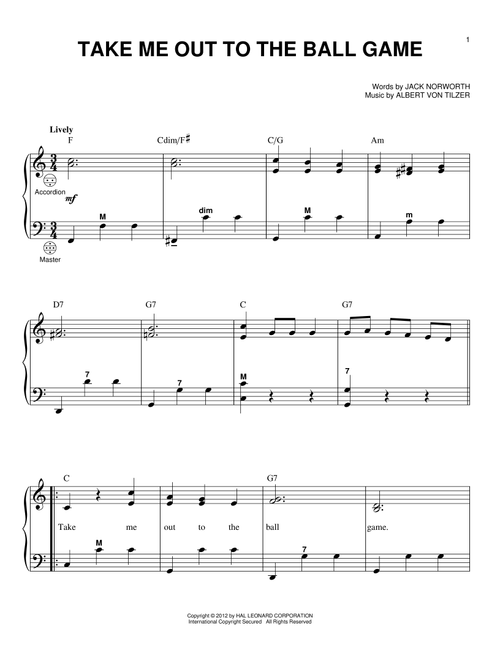 Take Me Out To The Ball Game (arr. Gary Meisner) - Albert von Tilzer, Jack Norworth (Accordion)