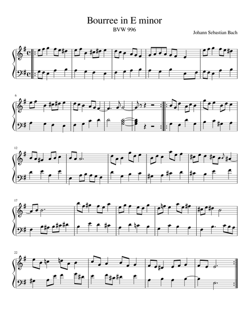 Bach Bourree in E minor