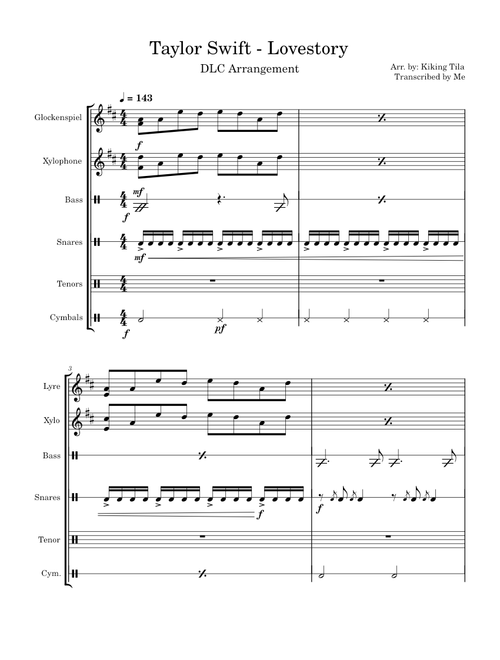 Love story – Taylor Swift (GRSHS-X DLC Arr.)