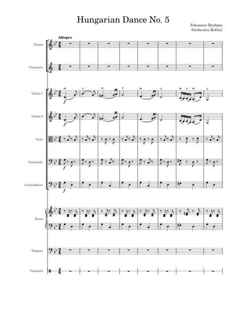 21 Hungarian Dances, WoO 1 – Johannes Brahms Johannes Brahms Hungarian Dance No. 5
