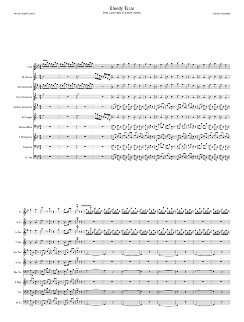 Bloody Tears (Castlevania II: Simon's Quest-Marching Band) (Minus Percussion)