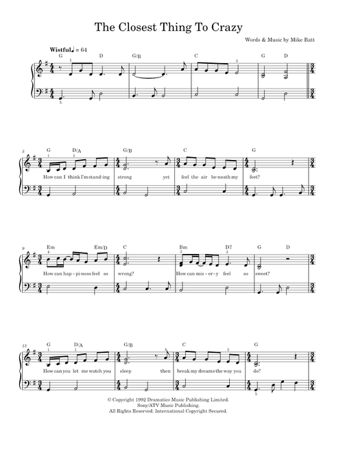 The closest thing to crazy - Katie Melua (Easy Piano)