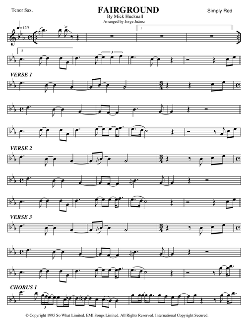 Fairground (Arr. Jorge Juárez) - Simply Red (Tenor Sax Solo)