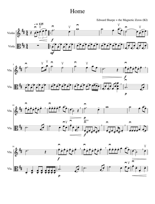 Home (Edward Sharpe + the Magnetic Zeros) (Violin + Viola Duet)