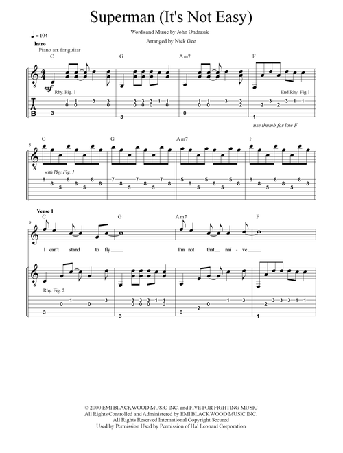 Superman (It's Not Easy) (Arr. Nick Gee) - Five For Fighting (Instrumental Duet)