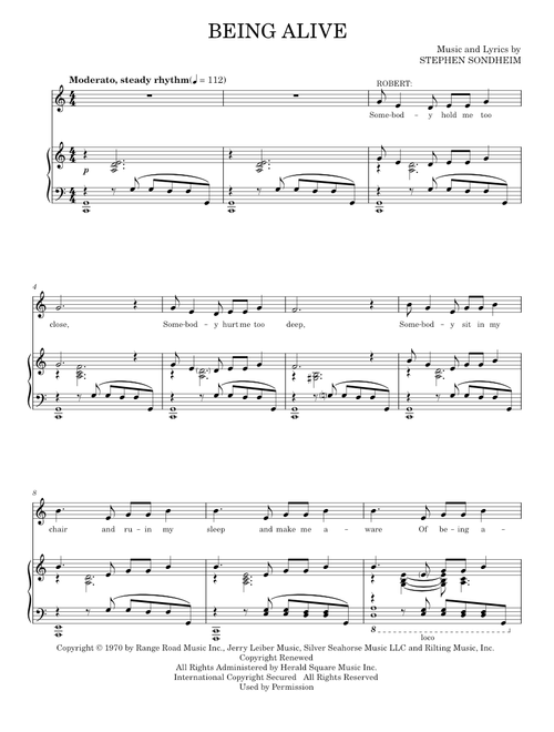 Being Alive - Stephen Sondheim (Piano Vocal)
