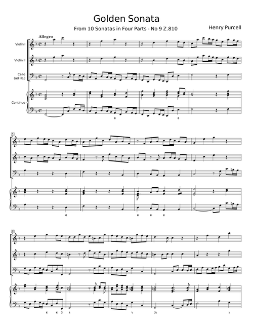 Sonata in F major 'Golden Sonata', Z.810 - Henry Purcell