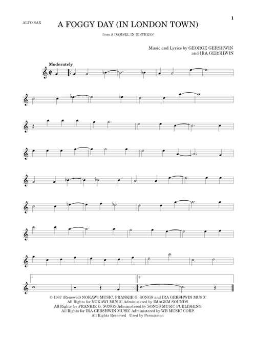 A Foggy Day (In London Town) - George Gershwin, Ira Gershwin (Alto Sax Solo)