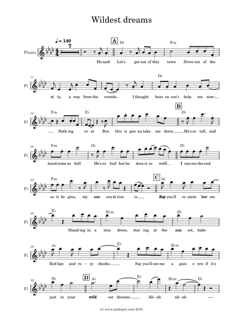 Wildest Dreams – Taylor Swift (voice)