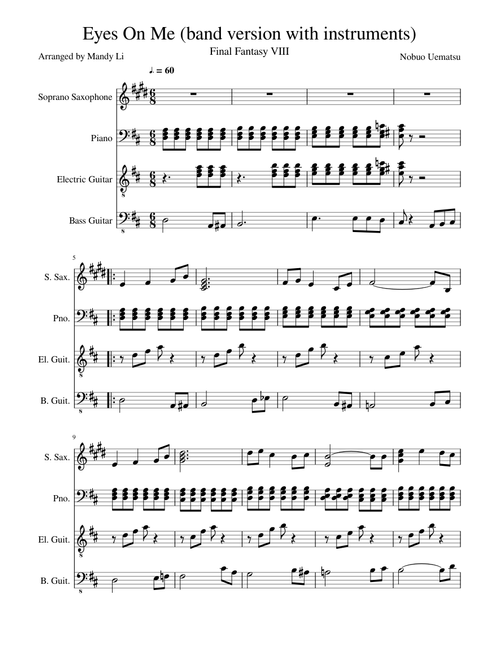 Eyes On Me (band version with instruments) - Final Fantasy VIII