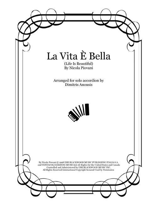 Life Is Beautiful (la Vita E Bella) (Arr. Dimitris Anousis) - Nicola Piovani (Accordion)