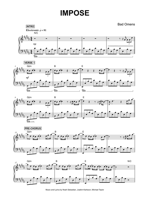 Impose - Bad Omens (Piano)