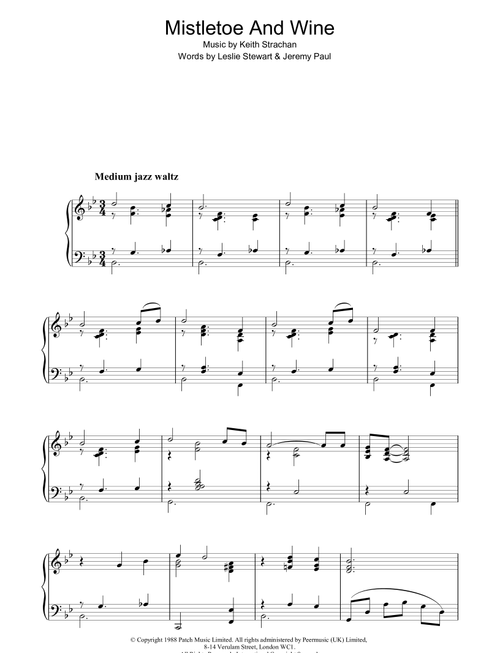 Mistletoe And Wine - Cliff Richard (Piano Solo)