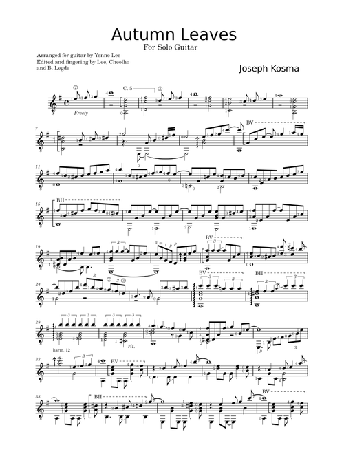 Autumn leaves – Joseph Kosma