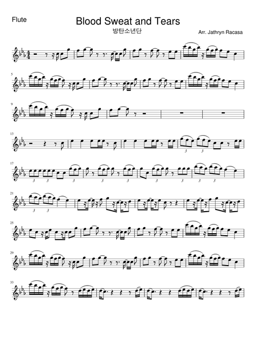 Blood Sweat & Tears – BTS (Flute)