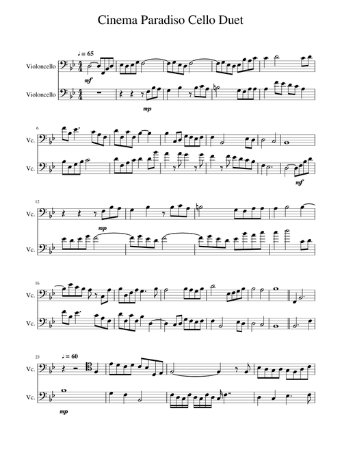 Cinema Paradiso Cello Duet