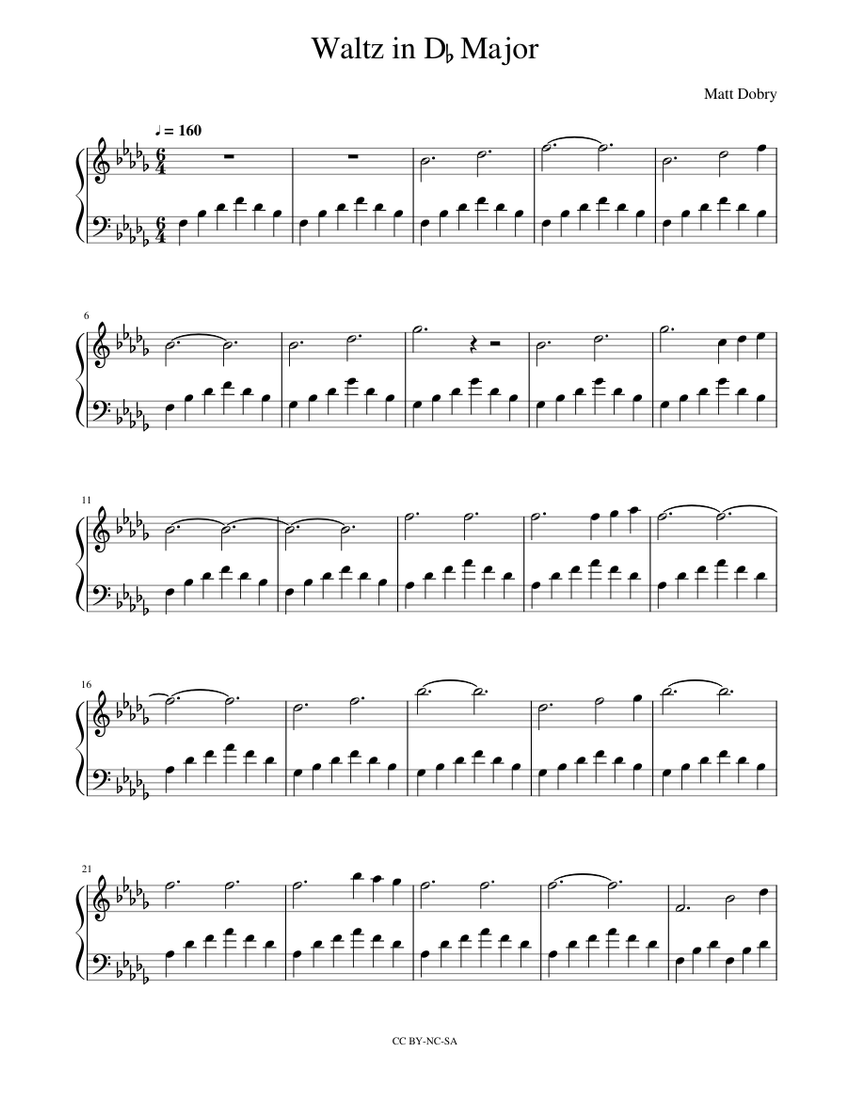 waltz in db major Sheet music for Piano (Solo) Easy | Musescore.com