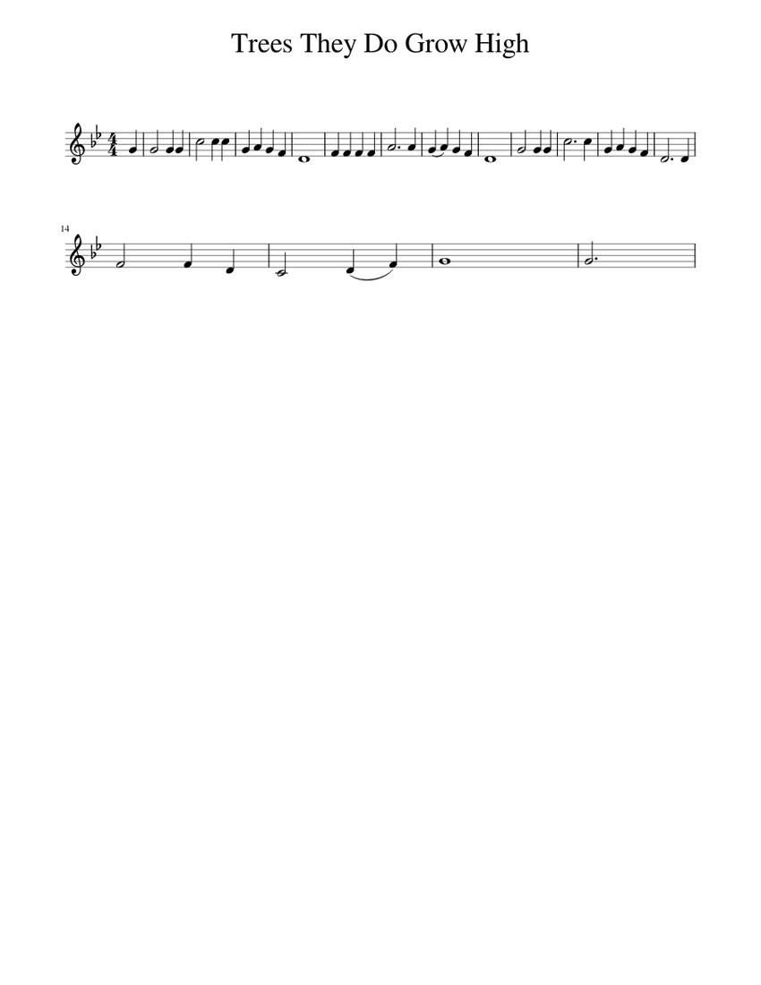 Trees They Do Grow High Sheet music for Piano (Solo) Easy | Musescore.com
