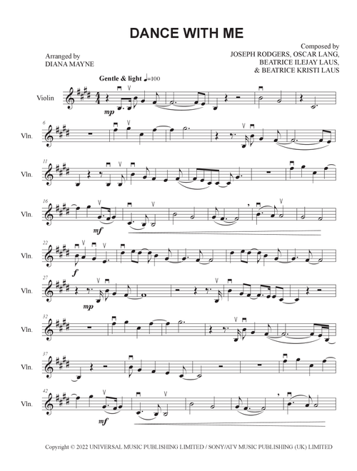 Dance With Me (Arr. Diana Mayne) - Beabadoobee (Violin Solo)