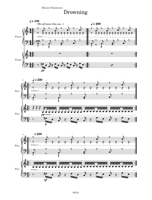 Sonic The Hedgehog-Drowning – Masato Nakamura Drowning
