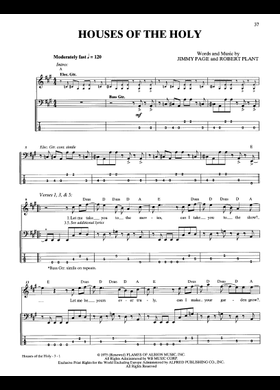LED ZEPPELIN バンドスコア HOUSES OF THE HOLY Play Official version of Houses of the holy Sheet Music by Led