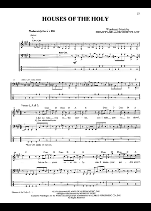 LED ZEPPELIN HOUSES OF THE HOLY バンドスコア Houses of the Holy: Guitar: Led Zeppelin - Digital Sheet Music