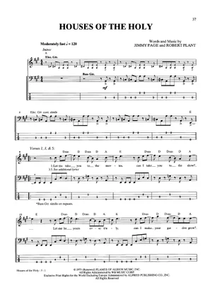 Play Official version of Houses of the holy Sheet Music by Led Play Official version of Houses of the holy Sheet Music by Led