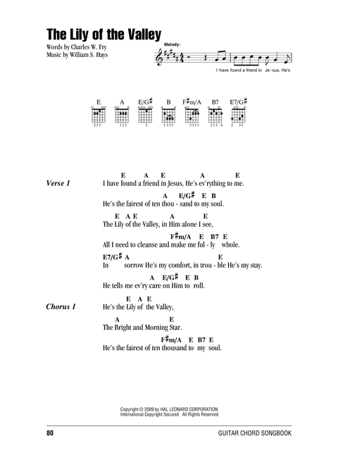 The Lily Of The Valley - Charles W Fry (Guitar Chords-Lyrics)