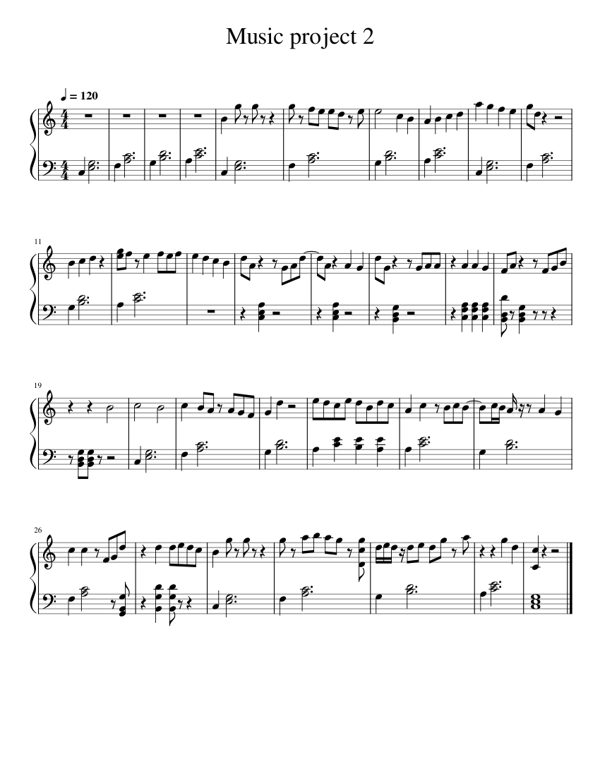 Music project 2 Sheet music for Piano (Solo) Easy | Musescore.com
