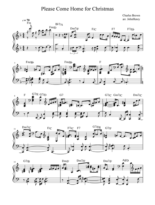 Please Come Home For Christmas (Arr. JohnHenry) - Josh Gracin (Easy Piano)