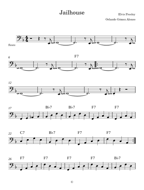 Jailhouse Rock – Elvis Presley Jailhouse Rock - Bass