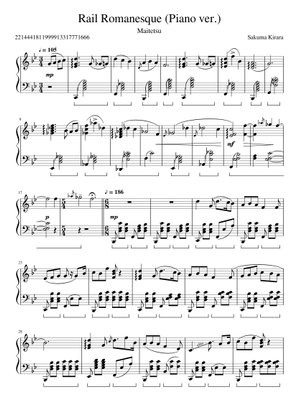 Maitetsu - Rail Romanesque (Piano ver) Sheet Music for Piano (Solo ...