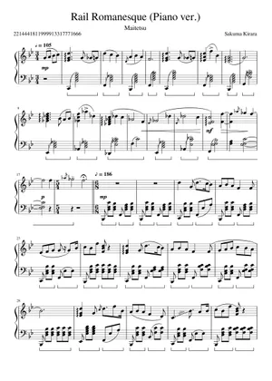 Rail Romenesque Maitetsu - Rail Romanesque (Piano ver) Sheet Music for Piano (Solo ...