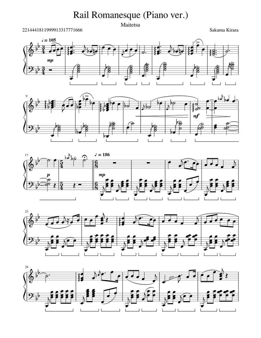 Rail Romanesque Sheet Music for Piano (Solo) | MuseScore.com