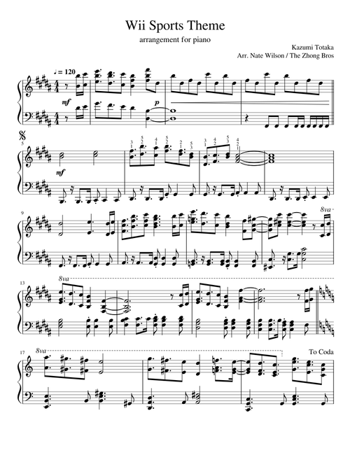 Wii Sports Theme (piano)
