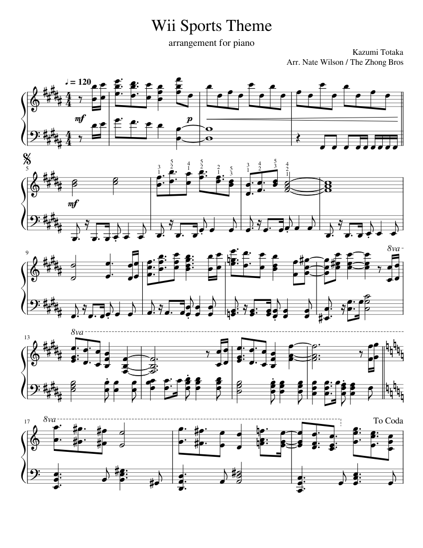 Wii Sports Theme piano Sheet Music For Piano Solo Musescore wii-sports-theme-piano-sheet-music-for-piano-solo-musescore