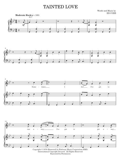 Tainted love - Soft Cell (Piano-Vocal-Guitar)