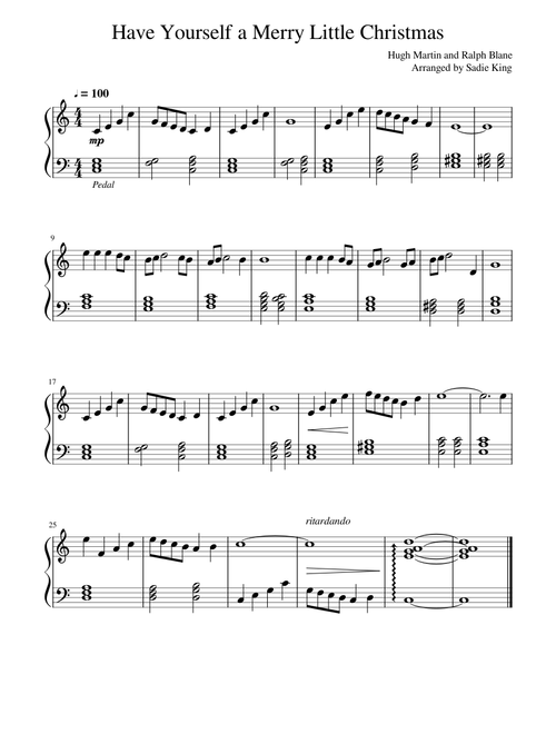 Have Yourself a Merry Little Christmas - Easy Piano