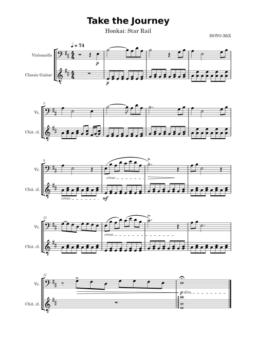 Take the Journey (Violoncello and Guitar) – Honkai: Star Rail