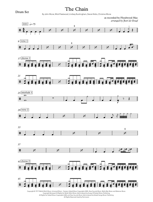 The Chain (Arr. Joeri de Graaf) - Fleetwood Mac (Drums)