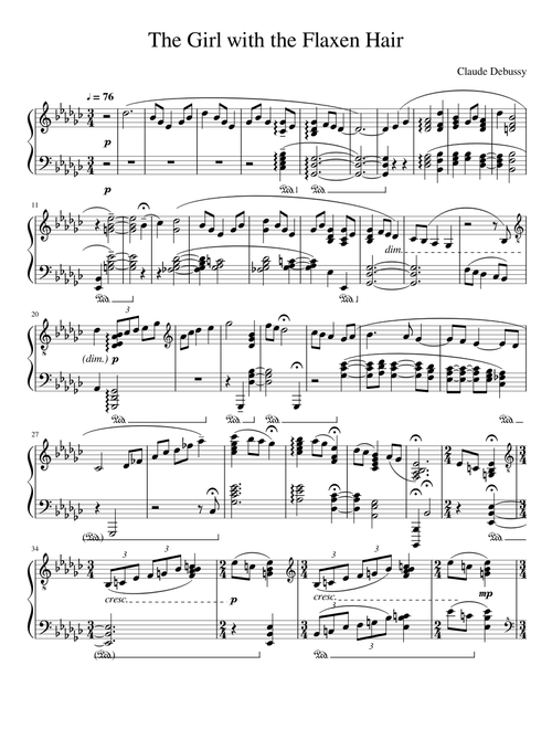 The Girl with a Flaxen Hair (Easy Beats to Read)