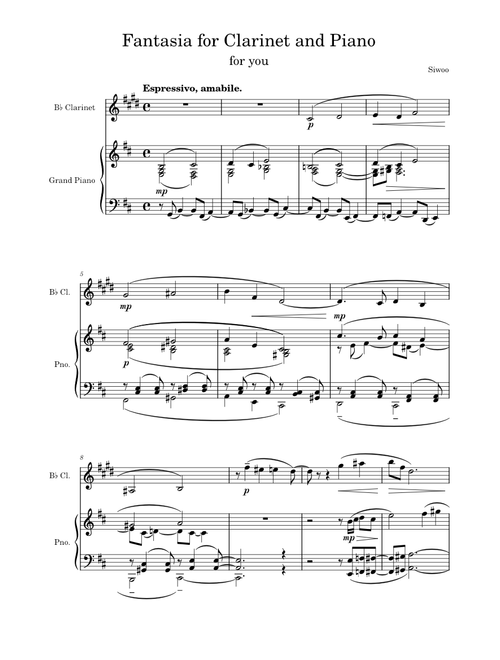 Fantasia for Clarinet and Piano
