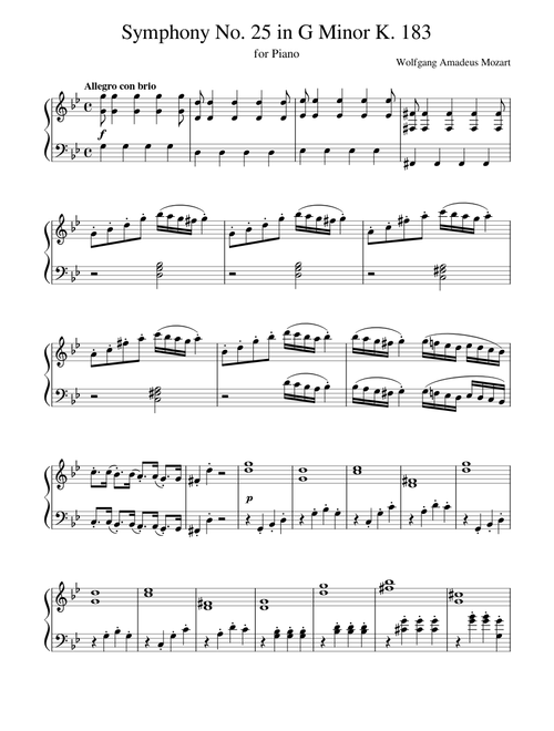 Symphony No. 25 in G Minor K. 183