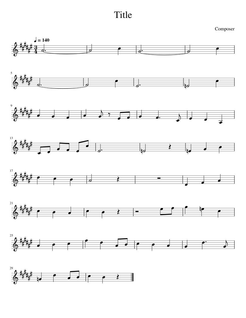 Untitled Sheet music for bass (Solo)