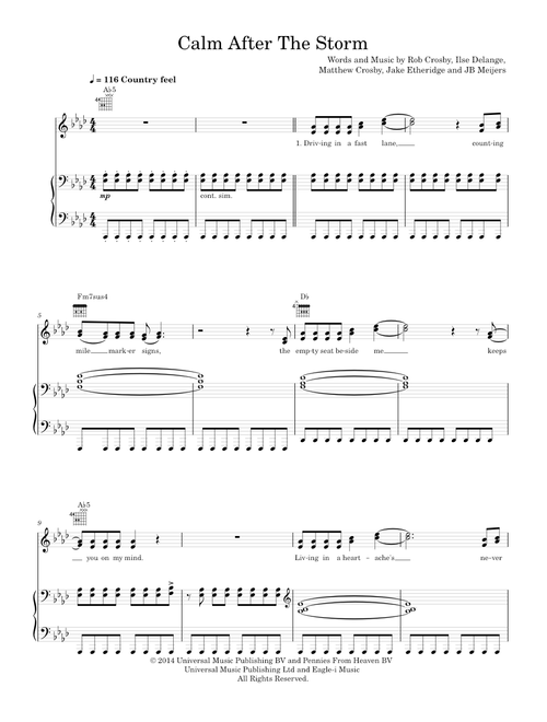 Calm after the storm - The Common Linnets (Piano-Voice-Guitar)