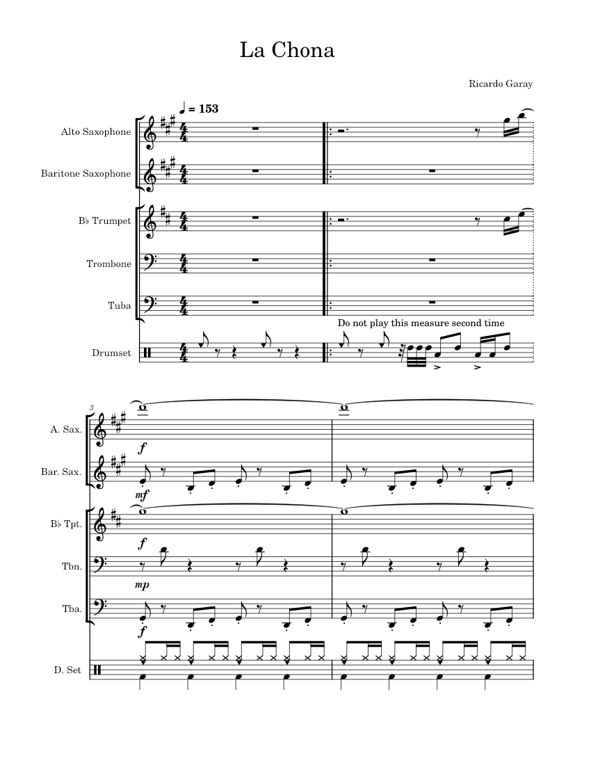 La chona Los Tucanes de Tijuana La Chona Score Sheet music for