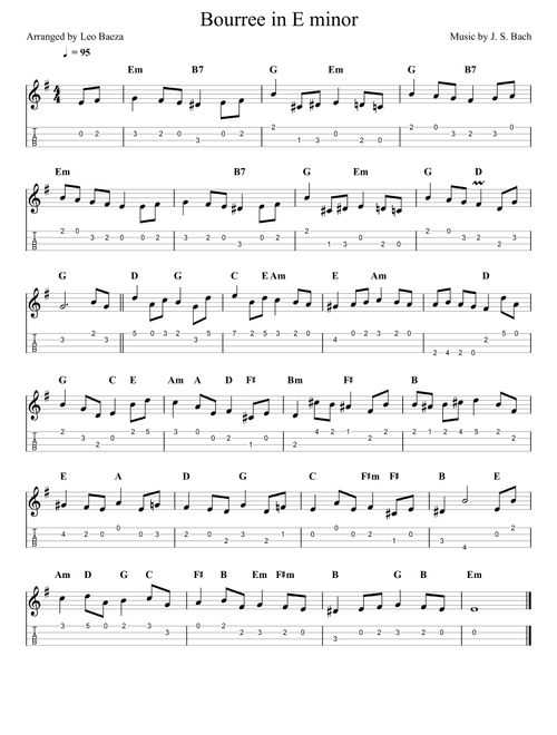 Bourree in E minor (Arr. Leo Baeza) - J. S. Bach (Ukulele)